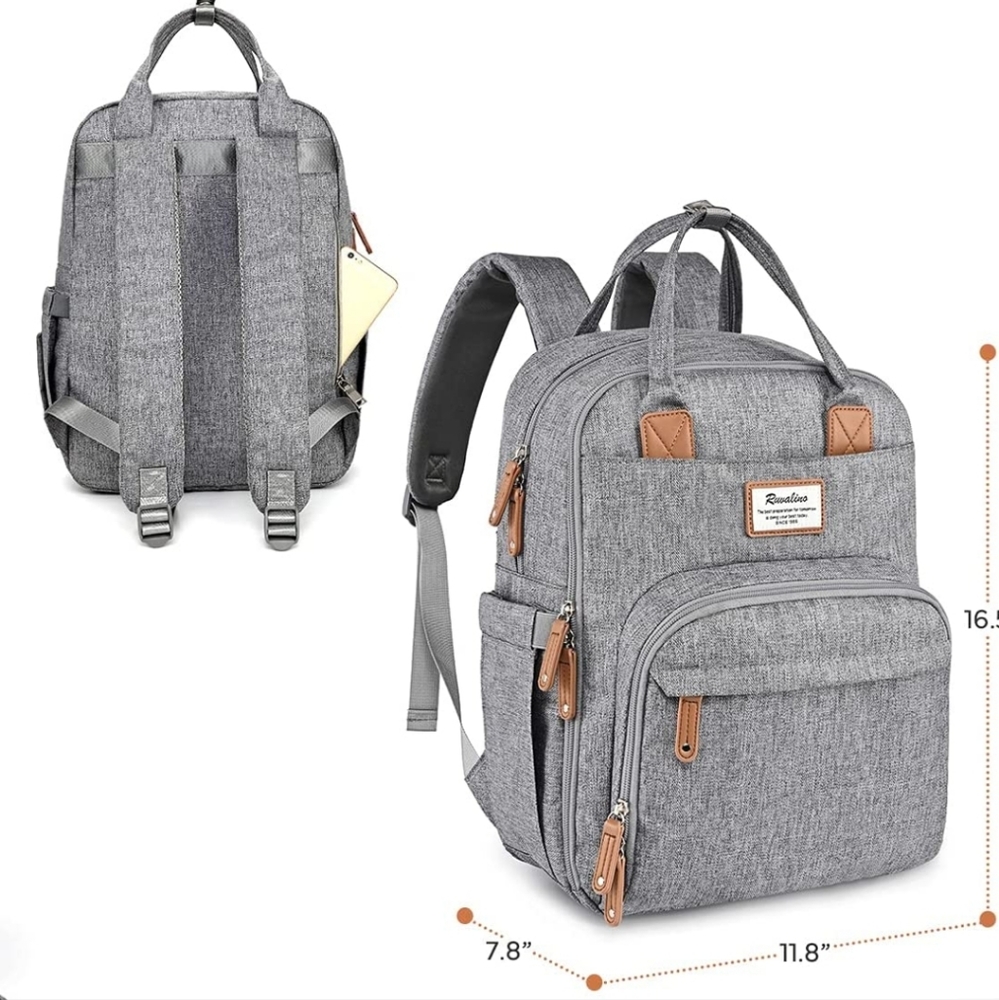 Ruvalino diaper backpack Grey